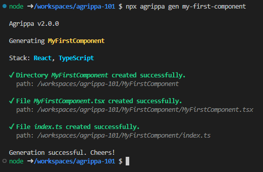 MyFirstComponent output